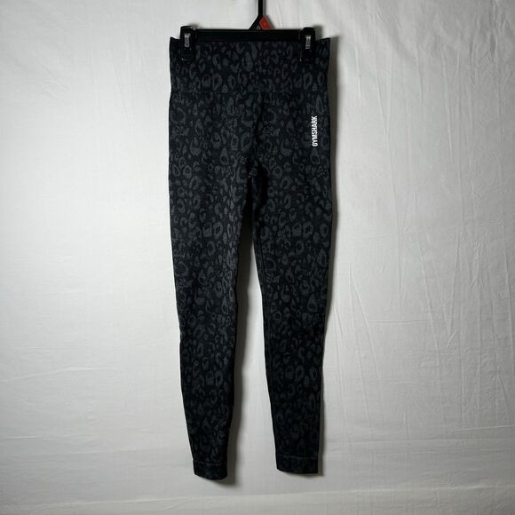 Gymshark Adapt Animal Leopard Black High Waisted Sports Leggings Size Small - Picture 2 of 7